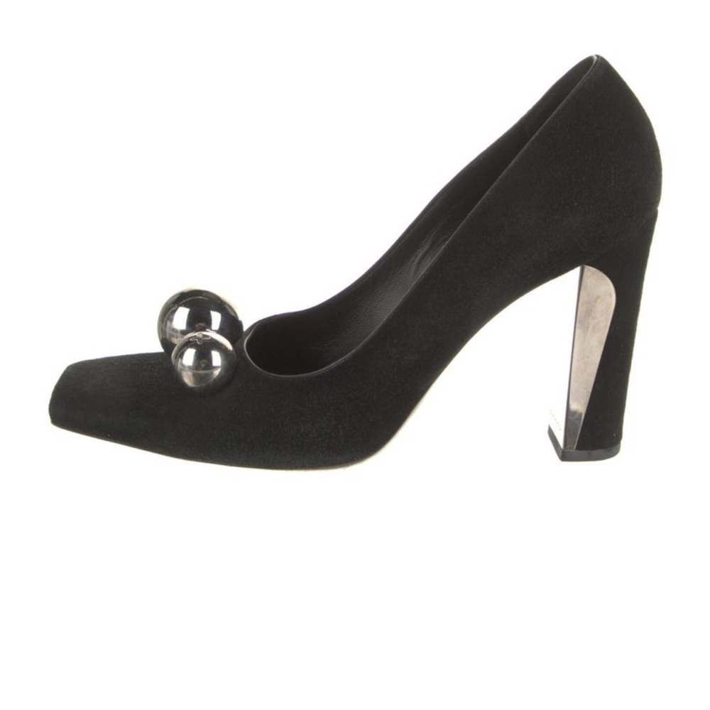 Louis Vuitton Black Heels with Silver Details